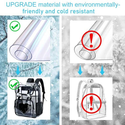 3PSC Clear Backpack, Heavy Duty Transparent Bookbag for Girls Women, Stadium Approved See Through Backpack Set (Black Sequins) - color: Black Sequin