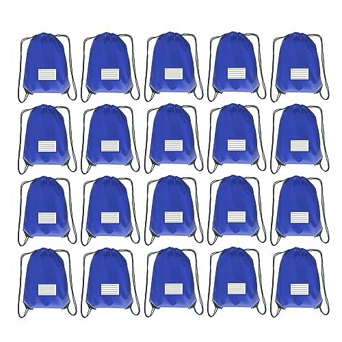Drawstring Backpack Bulk 20 Pcs Draw String Bags DIY Gym Sports Traveling Yoga Cinch Bag Sackpack Drawstring Memo Card (RoyalBlue bluenoya) - color: Royalblue
