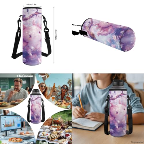 ZDCUSTOM Pink Axolotl Backpacks with Lunchbox for Girls Cute School Backpack Pink Bookbag with Pencil Case, Water Bottle Sleeves, Keychain, Back to School Supplies for Girls Age 6-8 - color: Pink Axolotl
