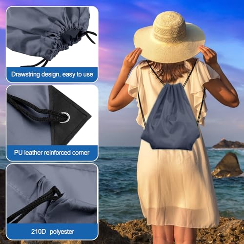 KUUQA 2 Pcs Gray Drawstring Backpacks, 40cm*34cm/15.7"*13.4", Gym, Travel, Outdoor Activities - color: Gray