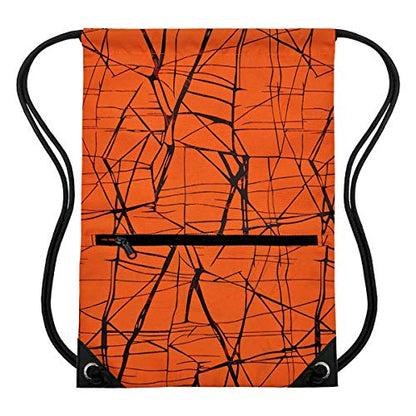 HOLYLUCK Drawstring Backpack Bag Sport Gym Sackpack - color: Metallic-orange