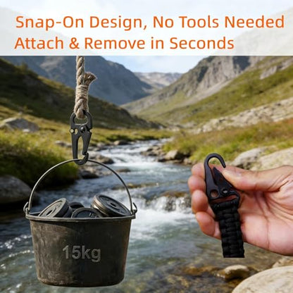 Heavy Duty Paracord Handle for Outdoor Camping, Tactical Water Bottle Strap, Handheld Carry Handle for Backpack, Molle Gear & Bags - Universal Fit for Stanley Cup,Thermos