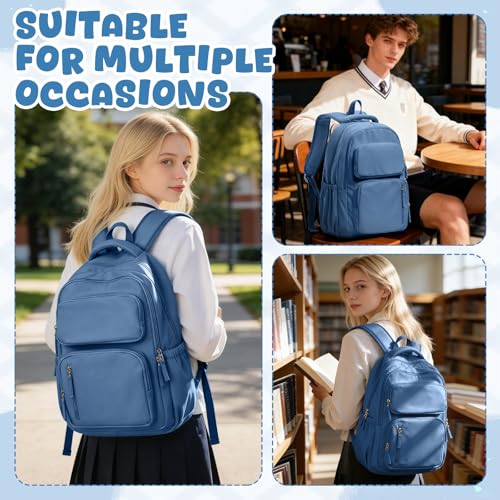 School Backpack for Women Men Lighweght Middle School Bookbag Casual Daypack Classic Collge High School Backpack Waterproof Travel Daypackn men - color: Blue