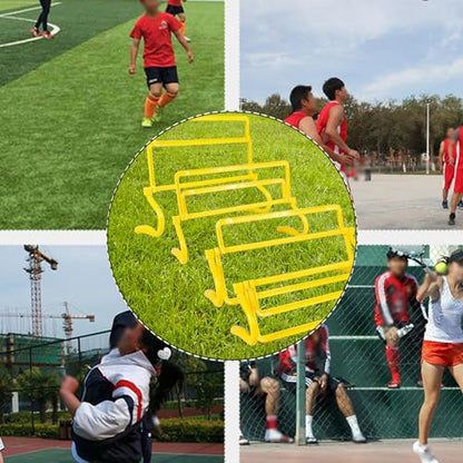4 Height Adjustable Speed Training Hurdles Fitness & Speed Training Equipment - color: Set of 5