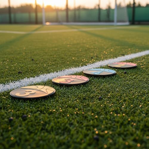 5-Pack Rubber Agility Training Discs with Numbers, Flat Speed Markers for Soccer & Basketball Drills, Low-Profile Cones with Mesh Carry Bag