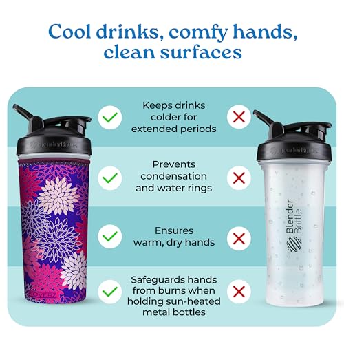 XL Neoprene 32-40 oz Water Bottle Insulator Cooler Coolie - XL Tropics - color: Tropics, size: XL 32-40oz