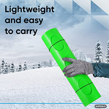 Superio Snow Slider Mat, Flexible Snow Sled Flying Carpet, Roll up Sleds for Kids 36" / Adults 54" Lightweight Plastic Snowboard Sled, 1 Pack - color: Green, size: 54"