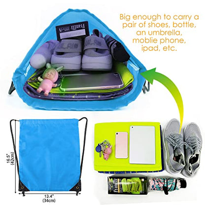 BeeGreen 20 pieces Wholesale Sky Blue Drawstring Backpack Bags Cinch Bags Bulk Heavy Duty String Backpack Machine Washable Lightweight Sackpack Outdoor Sport Bags for Women Men - color: Sky Blue