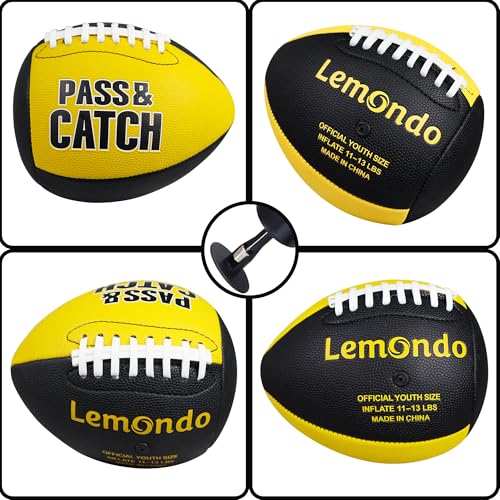 PassCatch Training Football, Enhance Passing Catching Skills, Official & Youth Size(with Pump) - style: Yellow Black 7#(Ages 5-14)