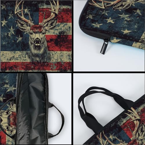 15-Inch Laptop Sleeve – Stylish, Lightweight, Shockproof, Water-Resistant Case for Lenovo, HP, Dell, Asus Notebooks - American Flag Deer - color: American Flag Deer