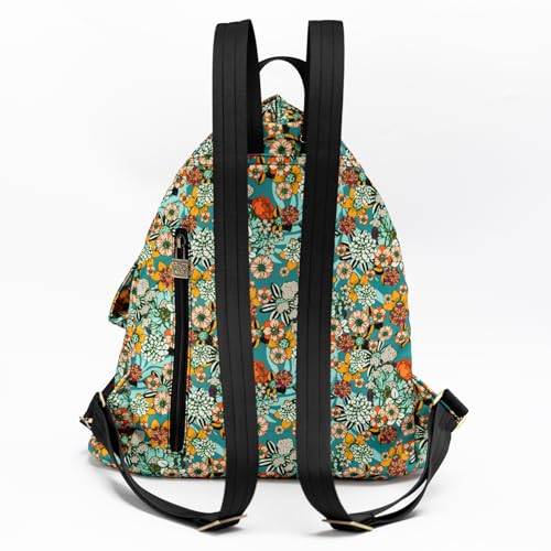 Black Butterfly Boho Backpack Purse for Women, Lightweight Fabric Daypack with Top Handle for Travel & Casual Daily Use - color: 53-multicolor