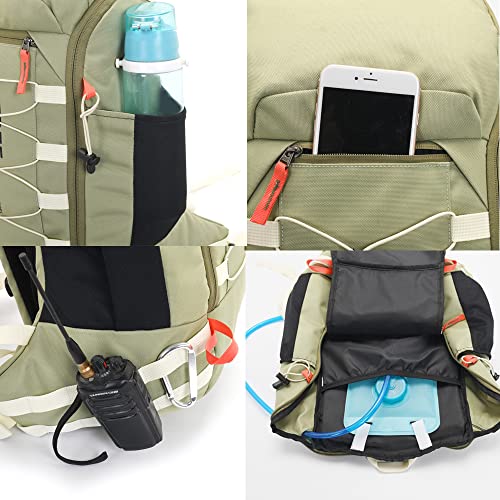 Bseash 40L Waterproof Hiking Camping Backpack with Rain Cover, Outdoor Sport Travel Daypack Rucksack for Skiing Cycling (Milk Green) - color: Milk Green