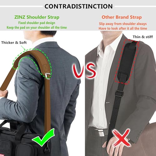 ZINZ Bag Shoulder Strap, Padded Adjustable Shoulder Strap Replacement - color: Khaki, size: 57"