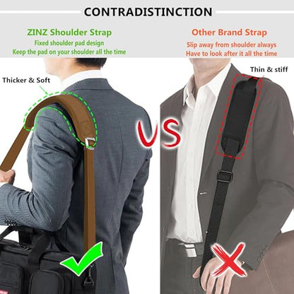 ZINZ Bag Shoulder Strap, Padded Adjustable Shoulder Strap Replacement - color: Khaki, size: 57"