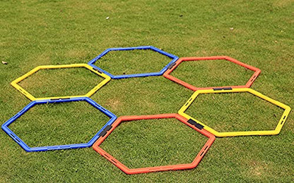 Hexagon Agility Ring Training Circle Ring Speed Agility Ladder Physical Training Ring Football Footwork Trainer Hurdles Agility Ladder Fitness Equipment Multicolor Training Ring 3Pcs - color: yellow