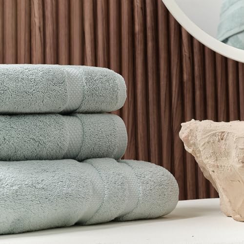 SOFE H&L | Olea Luxury Cotton Turkish Bath Towels Set of 4 Light Blue | Premium, Soft, Durable, Absorbent | Hotel Quality Plush Towels and Thick Towel Sets - color: Light Blue, size: Set of 4 - Bath Towel