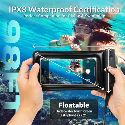 Waterproof Backpack 20L, Roll Top Closure Dry Bag Water Proof Black, Lightweight Floating Dry Bag for Kayaking Boating Hunting, Durable Hiking Backpack with IPX8 Waterproof Phone Pouch-Black, 7" - color: Black dry bag 20L + Phone pouch 7"