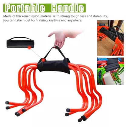Soccer Training Agility Hurdles, 5 Pack Different Height Mini Speed Hurdles with Carry Strap, Portable Workout Jumping Hurdles Obstacles Bar