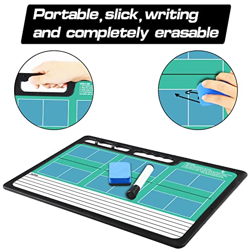 LEAP Coach Board Premium Tactical Clipboard Two Sides with Full & Half Court Dry Erase Marker Board for Basketball, Baseball, Soccer, Football, Hockey - color: Badminton / Pickelball
