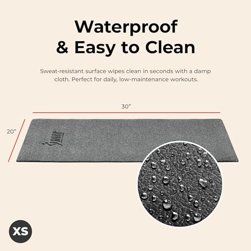 Sunny Health & Fitness Equipment Mat – Multiple Size Options – Non-Slip Floor Protection Pad for Treadmill, Bike, Elliptical, Yoga or Standing Desk and other Exercise Equipment - style: Extra Small 30”