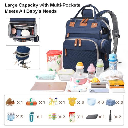 Baby Diaper Bags with Changing Station Multifunctional Waterproof Diaper Bag Backpack Travel Baby Bag with Changing Pad, Pacifier Case,Baby Essentials(Blue) - color: Up-blue