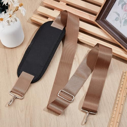 GORGECRAFT Shoulder Strap with Thick Padded 156cm Universal Replacement Laptop Shoulder Strap Adjustable Purse Straps with Buckles for Crossbody Briefcase Computer Messenger Bag Luggage Duffel Camera - color: Camel