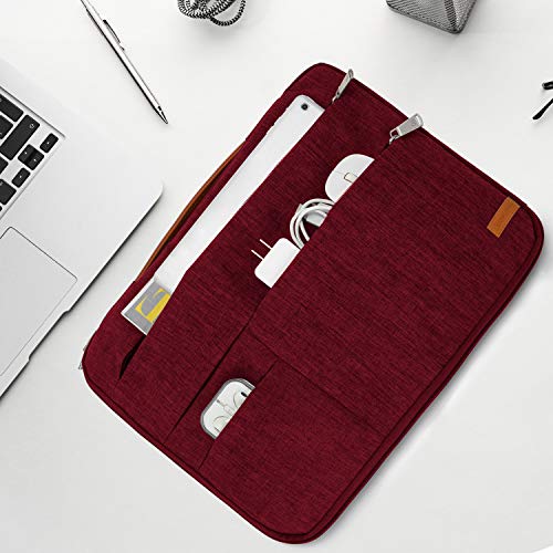 KINGSLONG 13.3 inch Laptop Sleeve Bag, Slim Shockproof Handbag, Computer Carrying Case Cover Compatible with MacBook Air/Pro,Acer Asus Dell HP Red - color: Red, size: 13 inch