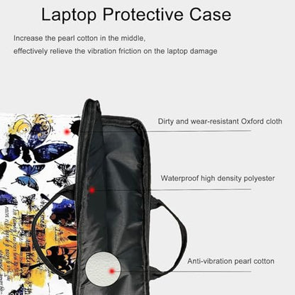 15-Inch Laptop Sleeve – Stylish, Lightweight, Shockproof, Water-Resistant Case for Lenovo, HP, Dell, Asus Notebooks - Cute Butterfly - color: Cute Butterfly 2