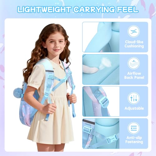 Girls Backpack,School Bag for Kids,Primary,Elementary,teen ages 6-15 Girls Bookbag,Students Kawaii Backpack Blue dolphin - color: Blue Dolphin