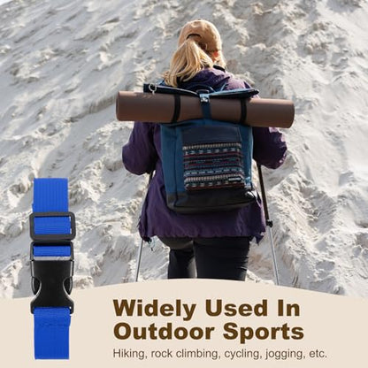 PATIKIL Utility Straps with Quick Release Buckle, (1 Inch x 10 Feet, Blue) (3 Pcs) Adjustable Luggage Polyester Straps Backpack Webbing, Suit for Sleeping Bag/Camping/Hiking - color: Blue, size: 1 Inch x 10 Feet