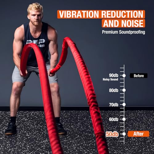 FAHKNS Gym Mat, 0.79'' Extra-Thick Exercise Equipment Mats, 12 Pcs 48 Sq Ft Rubber Top Floor Tiles, EVA Foam Exercise Mat Tiles - Durable, Non-Slip, Interlocking Mat, Gym Flooring for Home Gym - size: 0.79 Inches