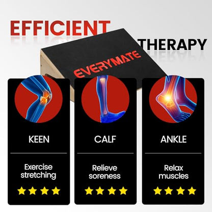 EVERYMATE Heavy-Duty Wooden Slant Boards for Exercise & Calf Stretch – 19.7" Wide Incline Board for Squats, Non-Slip Surface, Fixed 25° Angle for Strength & Flexibility Training, 1200 lbs Capacity - color: Slant Board-1