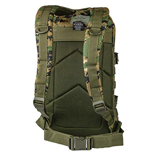Mil-Tec Unisex Assault Pack - Rugged Durable Lightweight Ergonomic Versatile Tactical Outdoor Camping Hiking Backpack with Adjustable Padded Shoulder Straps & MOLLE Loops, Digital Woodland Camo, 20L - color: Digital Woodland Camo, style: Outdoor Tactical