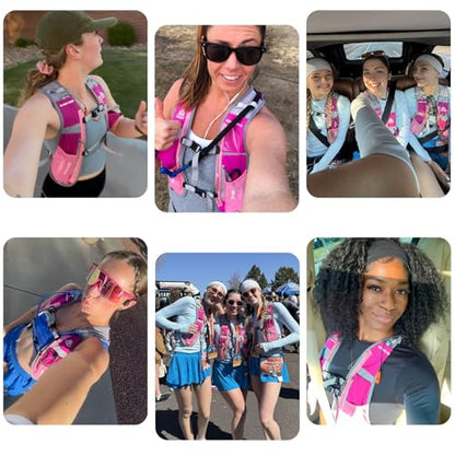 Azarxis Hydration Running Vest Backpack Pack 5L 5.5L for Women and Men Jogging Trail Race Marathon Cycling Hiking - color: #1 Rose Red (5L) - Only Backpack