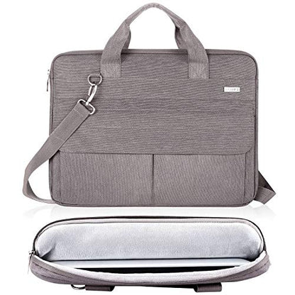 LANDICI Laptop Bag Carrying Case 15.6 Inch with Shoulder Strap, Slim Waterproof Computer Sleeve Cover Compatible with MacBook Pro 15/16, 15-16 Inch HP Acer Dell Lenovo ASUS Laptop, Khaki - color: Khaki&grey, size: 14-15.6 Inch