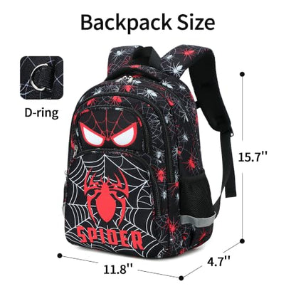 abshoo Cute Spider School Backpack For Boys Elementary Kindergarten Kids School Bag (Spider Black) - color: Spider Black