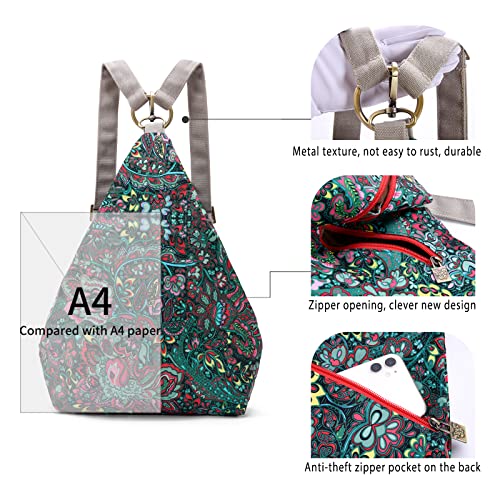Black Butterfly Premium Backpack for Women, Bohemia Style Fashion Casual Daypack Backpack, Small Backpack Purse (03-green) - color: 03-green