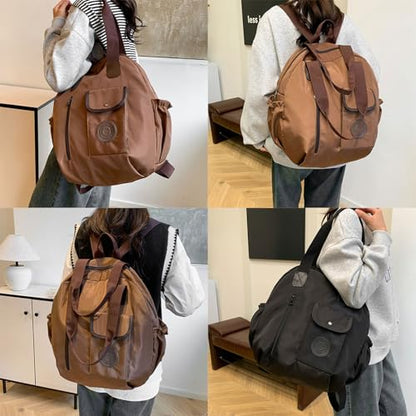 Large Capacity Nylon Backpack for Travel and Daily Use with Multiple Compartments School Bag Casual Handbag Shoulder Bag