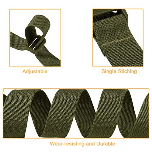 MAGARROW 24" 40" 60" 100" Strap Buckle Packing Straps Adjustable 1-Inch Belt - color: Army Green (4-Pack), size: 1" Wide - 24" Long