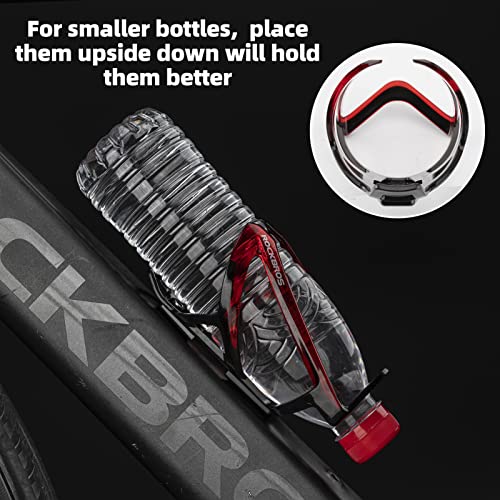 ROCKBROS Bike Water Bottle Holder Ultra-Light Bicycle Bottle Cages with Screws Tool, Universal Bike Cup Holder Rack for Road MTB Bikes - color: Red-Black, size: Standard