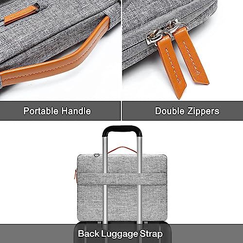 MOSISO 360 Protective Laptop Shoulder Bag,15-15.6 inch Computer Bags Compatible with MacBook Pro 16 inch, HP, Dell, Lenovo, Asus Notebook,Side Open Messenger Bag with 4 Zipper Pockets, Gray - color: Gray, size: 16 inch