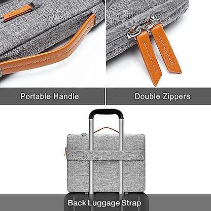 MOSISO 360 Protective Laptop Shoulder Bag,15 inch Computer Bag Compatible with MacBook Air 15 inch M5 M4 M3 M2/Pro 15, Dell XPS Plus,Side Open Messenger Bag with 4 Zipper Pockets&Handle, Gray - color: Gray, size: 15 inch