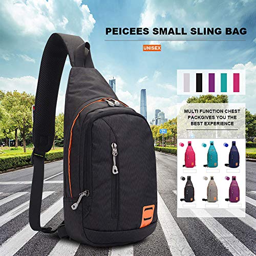 Peicees Small Sling Backpack Waterproof Unisex Shoulder Bag Chest Crossbody Daypack - color: 2_gray, size: Large