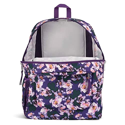 JanSport Cross Town Backpack 17" x 12.5" x 6" - Simple Bag for Everyone with 1 Main Compartment, Front Utility Pocket - Premium Class Accessories - Purple Petals - color: Purple Petals
