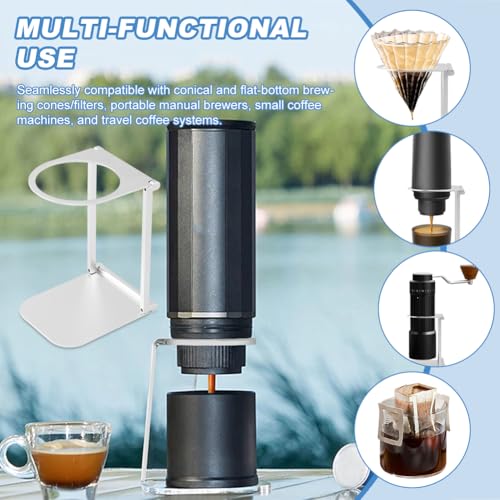 Pour Over Dripper Stand Portable Espresso Machine Stand Office Coffee Stands with Base Suitable for Office,Home,Camping (COLOR:silver)