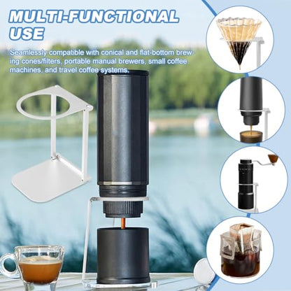 Pour Over Dripper Stand Portable Espresso Machine Stand Office Coffee Stands with Base Suitable for Office,Home,Camping (COLOR:silver)