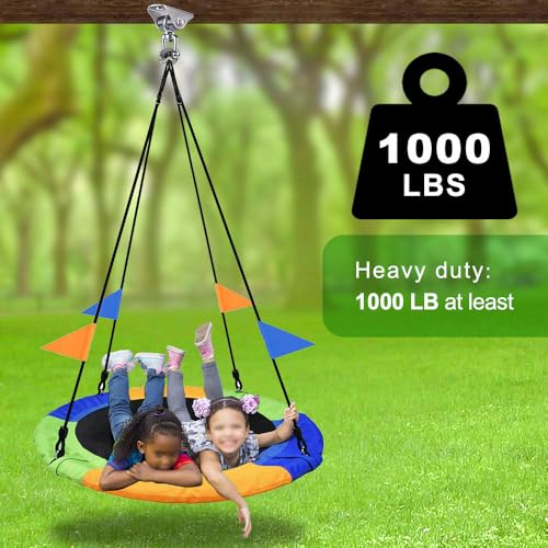 SELEWARE Anti-Squeaking Swing Hanger Stainless Steel Swing Set Hook Ceiling Mount Bracket for Hammock Chair Toddler Swing Yoga Swing Punching Bag 2 Packs - color: Silver ( 2 Pack 360° Swing Hanger )