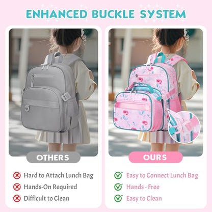 Toddler Backpack for Girls Ages 5-8, 3PCS Girls Backpack with Lunch Bag & Pencil Case - 15inch Kids School Bookbag for Preschool Kindergarten Elementary School (Mermaid) - color: Mermaid