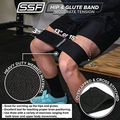 Serious Steel Fitness Hip and Glute Activation Band | Squat & Deadlift Warm-up Band for Hips and Glutes - color: Regular Medium (13")