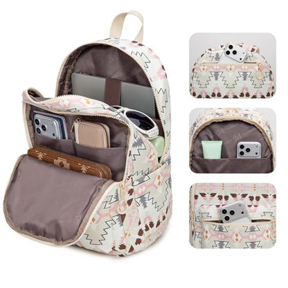 Montana West Backpack Purse for Women Western Aztec Backpack Purse Lightweight Casual Daypack for Travel - color: Tan